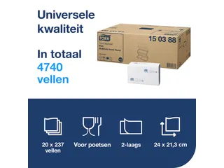 Tork 150388 H2 Xpress Multifold Handdoek Universal 2-laags Blauw - 4