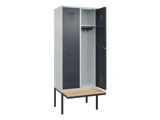 locker met bank,HxBxD 2120x800x815mm,2vak,vak B 400mm,cilinderslot - 1