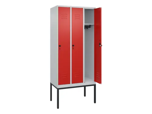 locker,HxBxD 2120x900x500mm,3vak,vak B 300mm,draaigrendel