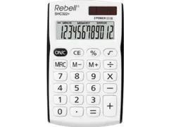 Calculator Rebell-SHC312BK-BX wit-zwart pocket