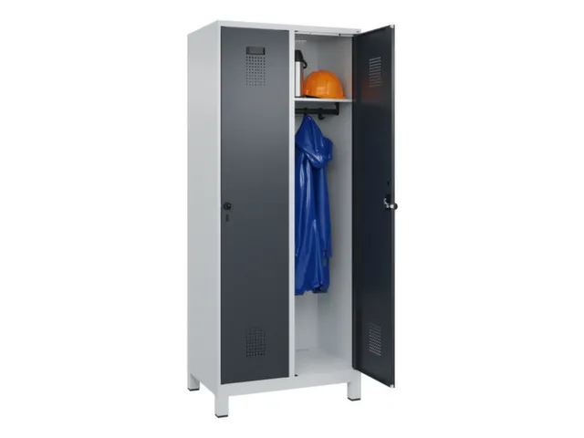 locker,HxBxD 1950x800x500mm,2vak,vak B 400mm,draaigrendel,voeten
