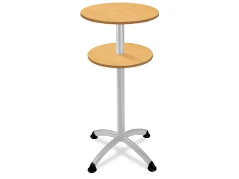 Statafel Stalen 4-Poots H 112cm Onderstel Zwart Blad Beuken