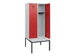 locker met bank,HxBxD 1950x800x815mm,2vak,vak B 400mm,cilinderslot