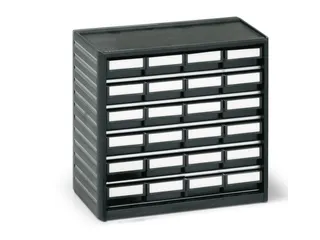 ESD-assortimentskast,HxBxD 290x310x180mm,24lade(n),laden zwart - 1