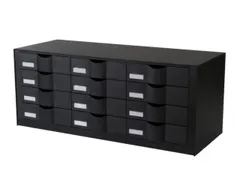 ladeblok,12xDIN A4,v. kastinbouw,HxBxD 329x857x342mm,Polystyreen,zwart