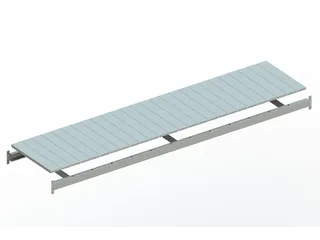 legbord van plaatstaal,v. breedvakstelling,BxD 2600x650mm,vakl. 490kg - 1