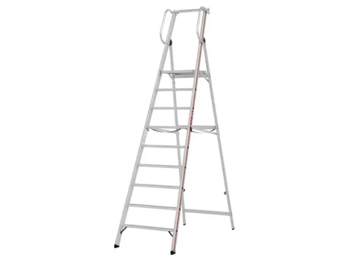 platformladder,bordes HxBxD 2110x440x400mm,9treden,aluminium