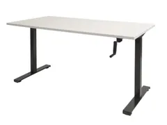 Dextro Slinger Bureau Zit-sta T-poot 180x90 Krijtwit 25mm Zwart