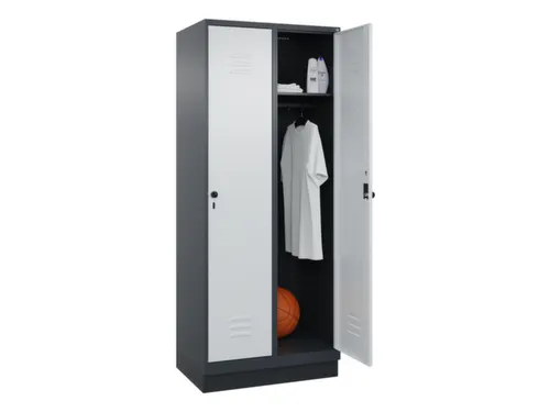 locker,HxBxD 1950x800x500mm,2vak,vak B 400mm,draaigrendel,sokkel