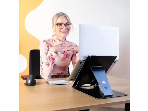 Tablet en laptopstandaard in 1 R-Go Riser Duo voor 10-22 inch Zwart