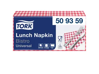 Servetten Tork 509359 1-laags 32x32cm rood 400st. 1/4 vouw - 2