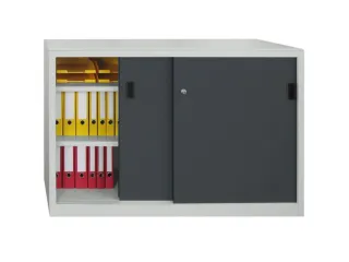schuifdeurkast,HxBxD 1000x1500x600mm,RAL7035,front RAL7016 - 2
