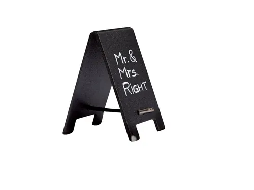 Krijtbord securit mini tafel 17x5cm set 5 stuks zwart