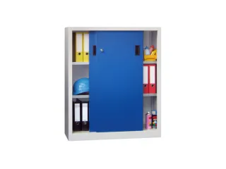 schuifdeurkast,HxBxD 1200x1000x400mm,RAL7035,front RAL5010 - 2