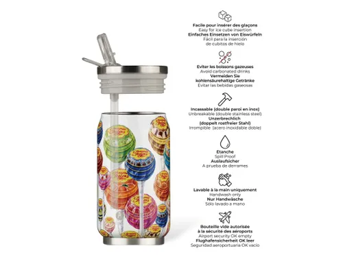 Thermosbeker Les Artistes Paris blik 280ml Chupa Pops met rietje