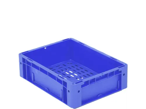 Euronorm Stapelkrat 400x300x120mm Wand Gesloten/bodem Open Blauw 11l
