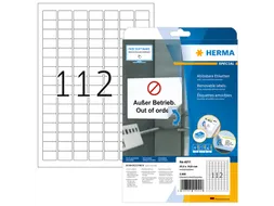 HERMA 4211 Verwijderbare etiketten A4 25,4x16,9mm Wit 2800 stuks