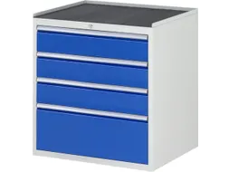ladekast 825x770x650mm 4laden cilinderslot RAL7035 RAL5010 metaal