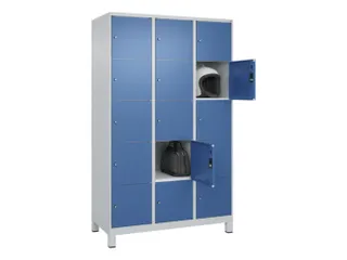 lockerkast,HxBxD 1950x1200x500mm,3x5vakken,vak B 400mm,cil.-slot - 1