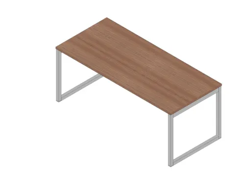 bureau,HxBxD 730x1800x800mm,blad canaletto-hout,sledeframe aluminium