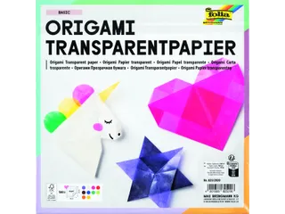 Origami papier Folia 20x20cm transparant 42gr 500 vel in 10 kleuren - 1