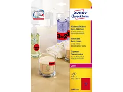 laseretiket Avery 63,5x29,6mm 25 vel 27 etiketten per vel neonrood