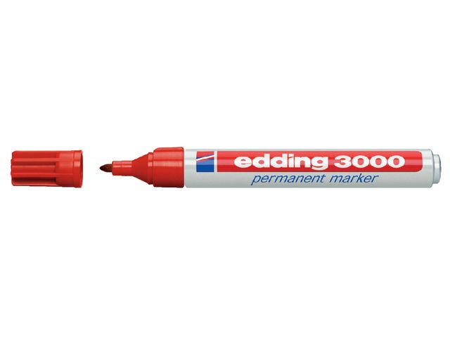 Viltstift edding 3000 rond rood 1.5-3mm | EddingMarker.be