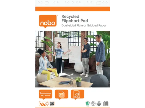 Flipoverpapier Nobo gerecycled 58x81cm dubbelzijdig plano 50vel