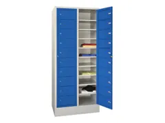 Wasgoedkast 1850x770x500 2x10 Vakken Sokkel Ral7035 Front Ral5010