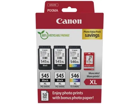 photo value pack 2 x PG-545XL + 1 x CL-546XL, 8286B015, 4 kleuren