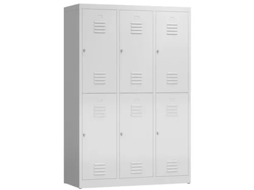 Dubbeldekse garderobekast 1800x1185x500mm 3x2vak 400mm RAL7035
