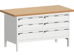 werkbank met opbergruimte,HxBxD 840x1500x750mm,beukenblad