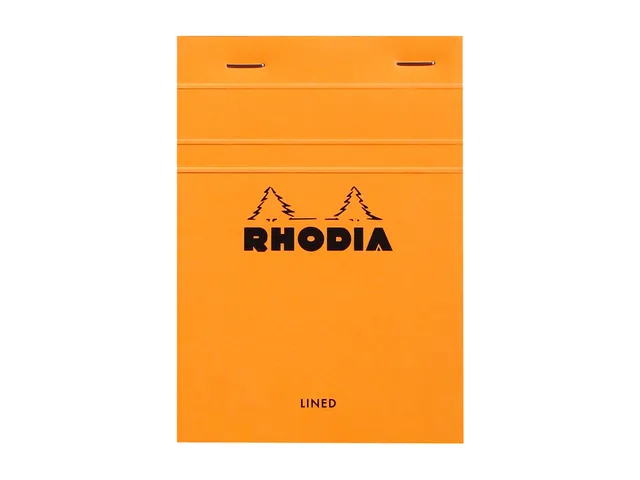Schrijfblok Rhodia A6 lijn 80 vel 80gr oranje