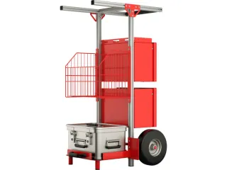 bhv-wagen,draagverm. 47,8kg,PU-banden,HxBxD 1147x570x636mm,aluminium - 1
