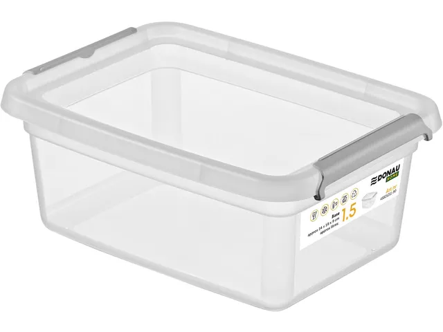 Donau Home Voedseldoos 1,5 Liter transparant kunststof