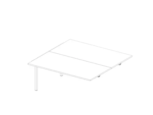 Aanbouwtafel I.h.v. Benchtafel 4-Voet 680-760X1600X1600Mm Wit