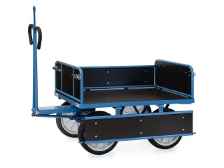 Handtrekwagen Trekoog 6454vz 1000kg 1200x800mm Houten Wanden Rubber - 2