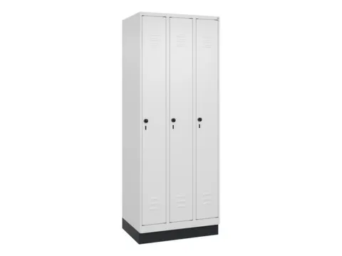 locker,HxBxD 1950x750x500mm,3vak,vak B 250mm,draaigrendel,sokkel