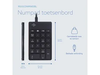 Numeriek Toetsenbord R-Go Numpad Break bedraad Zwart - 5