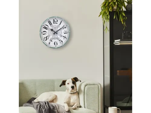 Witte Gear Klok - Grote Wandklok - 50cm - Bewegende tandwielen - "Henr