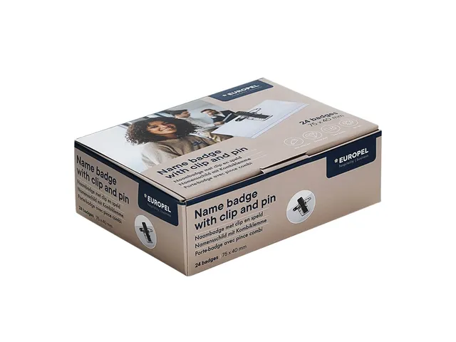 Badge Met Clip En Speld 40x75mm