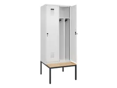 locker met bank,voor scheiding van kleding,HxBxD 2120x800x815mm,2vak