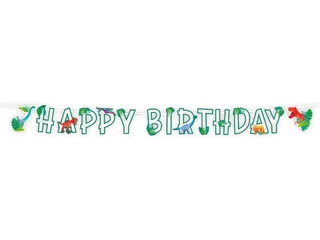 Letterslinger Happy Birthday Dino Groen 2,5 meter - 1