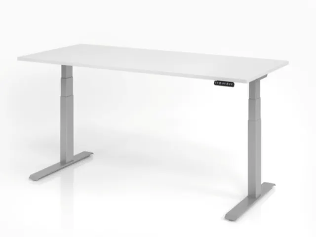 Bureau assis-debout électrique 640-1290x1800x800mm blanc/argenté
