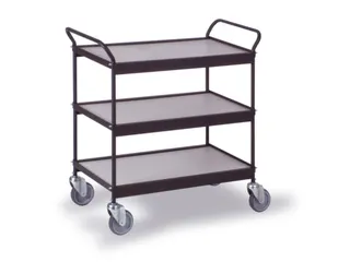 Tafelwagen Draagverm. 150kg Laadvl. Lxb 785x420mm 3 Etages Diepzwart - 1
