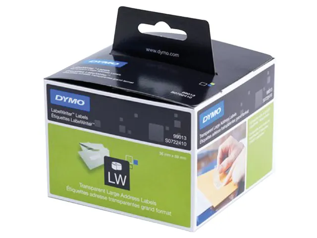 Etiket Dymo 99013 Labelprint Eurolabel 36x89mm Transparant S0722410