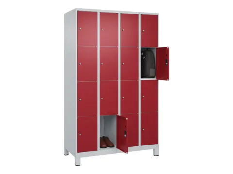 lockerkast,HxBxD 1950x1200x500mm,4x4vakken,vak B 300mm,cil.-slot