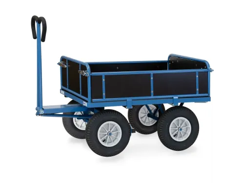 Handtrekwagens 6454l 1000kg 1200x800mm Houten Wanden Luchtbanden