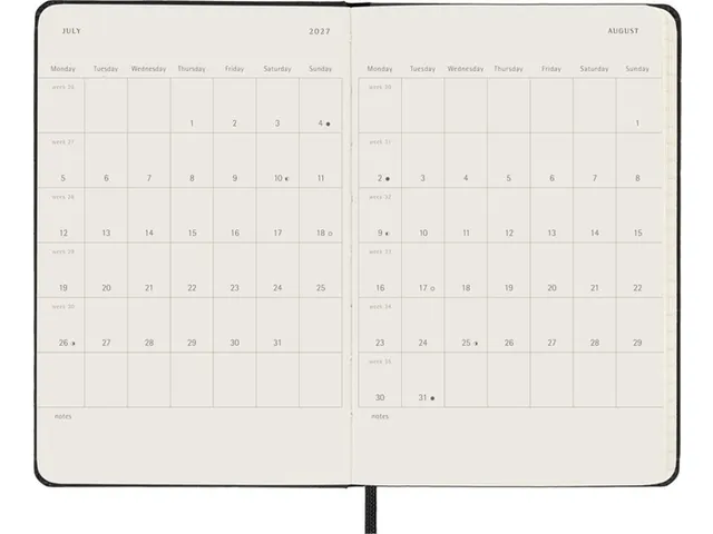 Agenda 2027 Moleskine 18M Planner Weekly 7dagen/1pagina pocket hc blac
