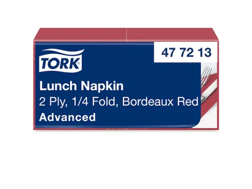 Servetten Tork 477213 2-laags 33x33cm rood 1/4 vouw 200st.